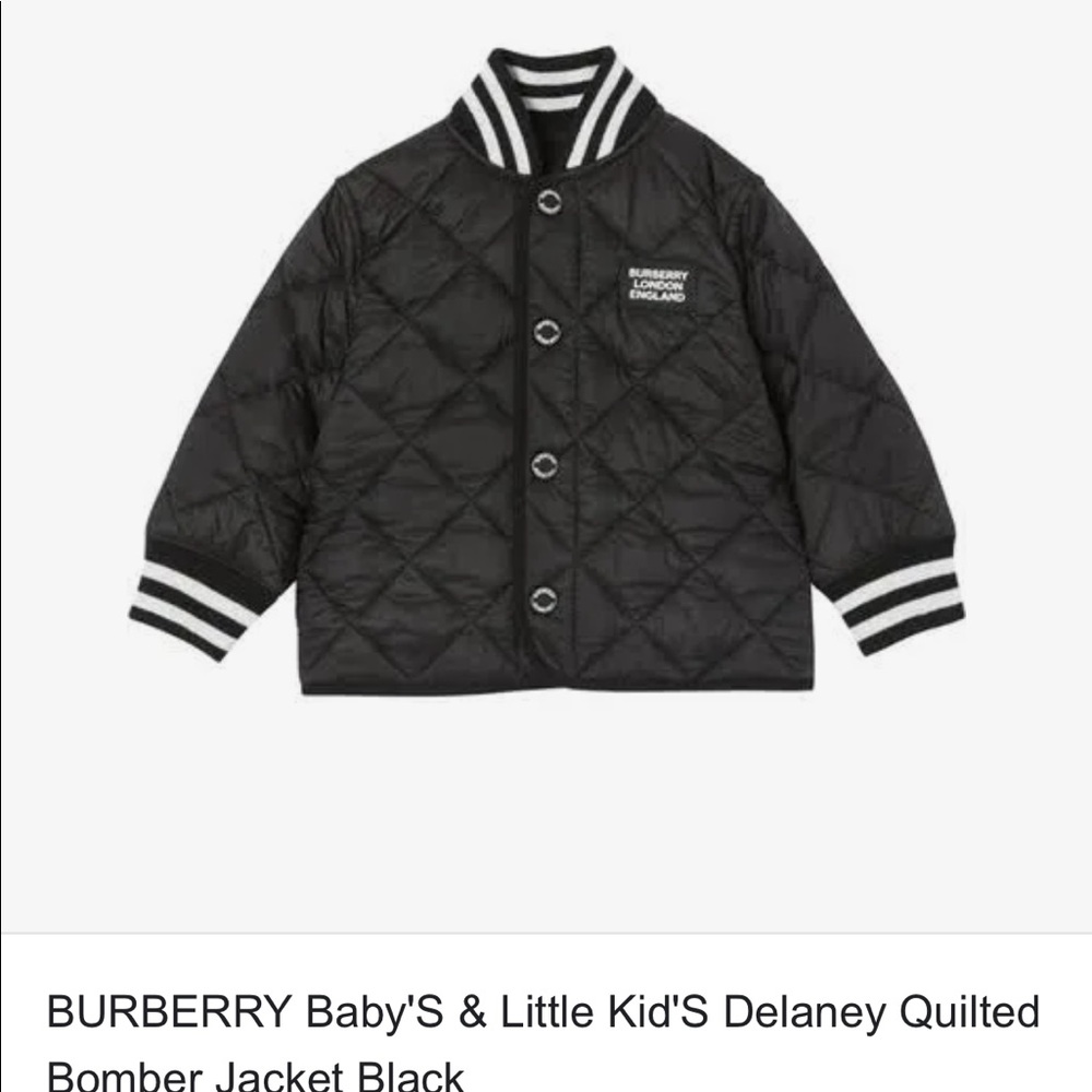 Burberry Delaney Quilted Bomber Jacket - 12M Baby